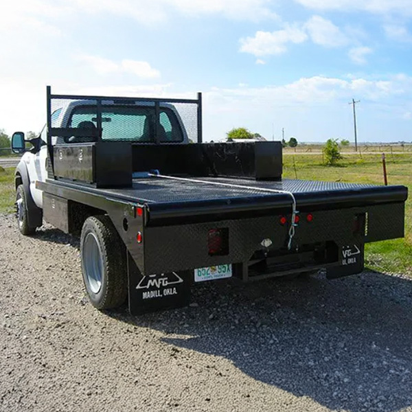Rear view of a truck bed