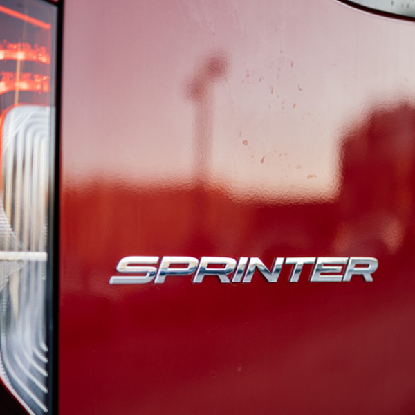Shot of Mercedes-Benz Sprinter badge