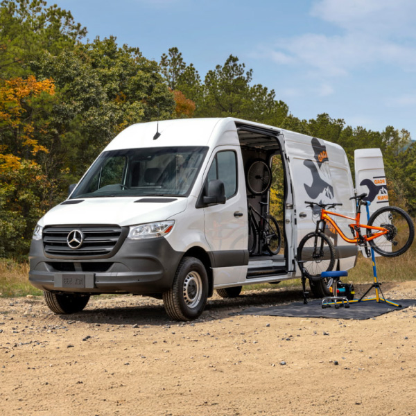 Showcasing an upfitted Mercedes-Benz van