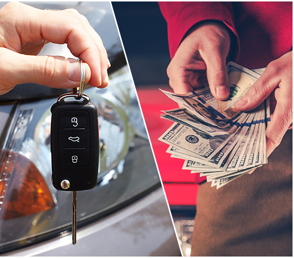 Car keys being traded for money