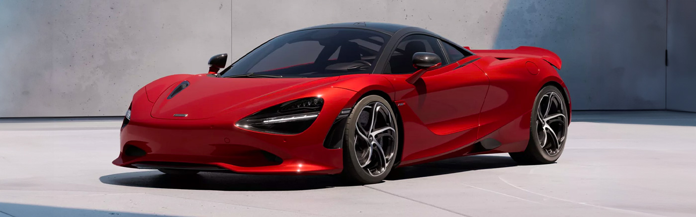 3/4 view of the McLaren 750S parked