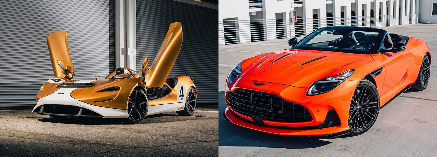 Collage of luxury cars