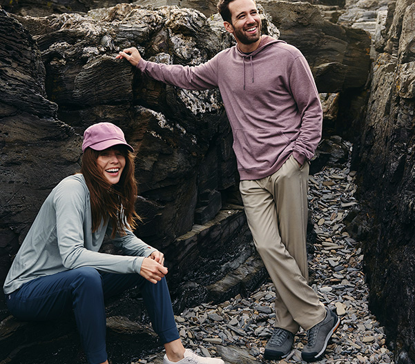 Couple outside on rocks