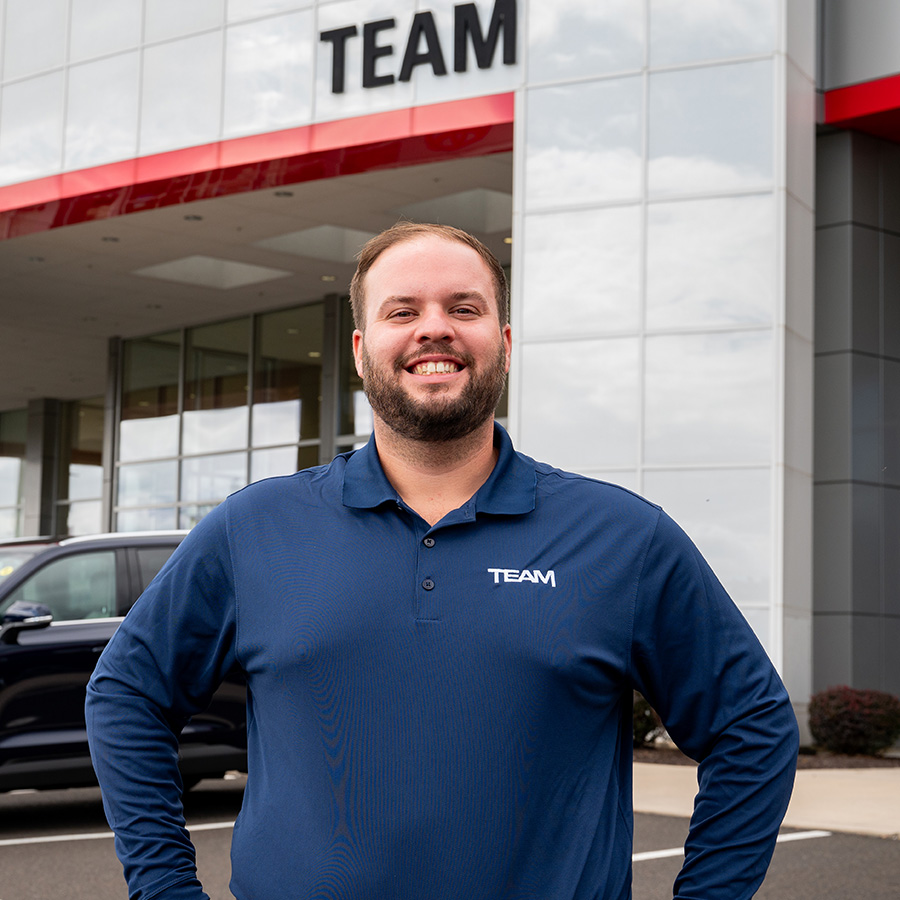 Smiling sales associate