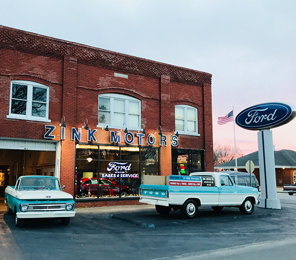 Exterior shot of Zink Motors dealership.